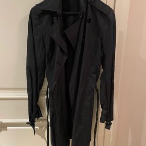 Black Trench Coat Jacket Size S